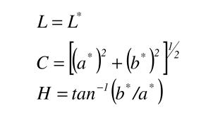 色差儀L、a、b值與L、c、h值轉(zhuǎn)換方法